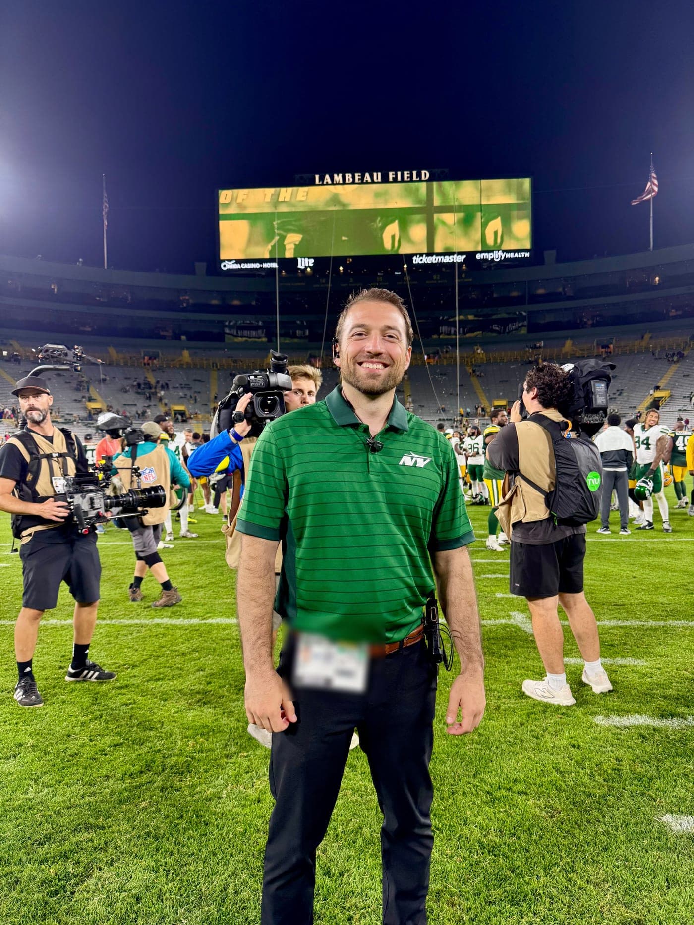 Dr. Brash on the field after a game during his sports medicine fellowship year